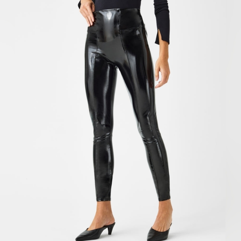 SPANX Black Faux Leather Leggings